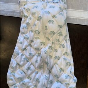 Baby Quilted Weighted Sleep Sack with Mint Rainbow Print